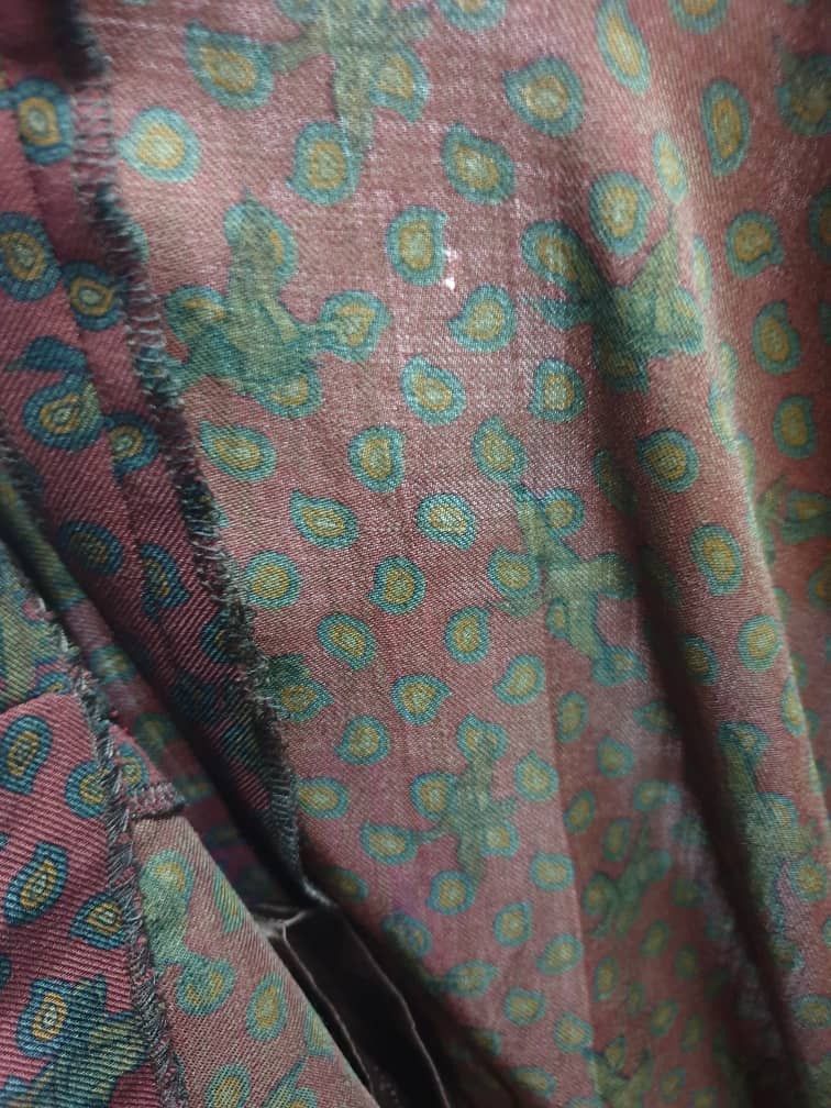 Burberry Vintage Burberry Liberty burgendy Skirt Size 31" - 4 Thumbnail