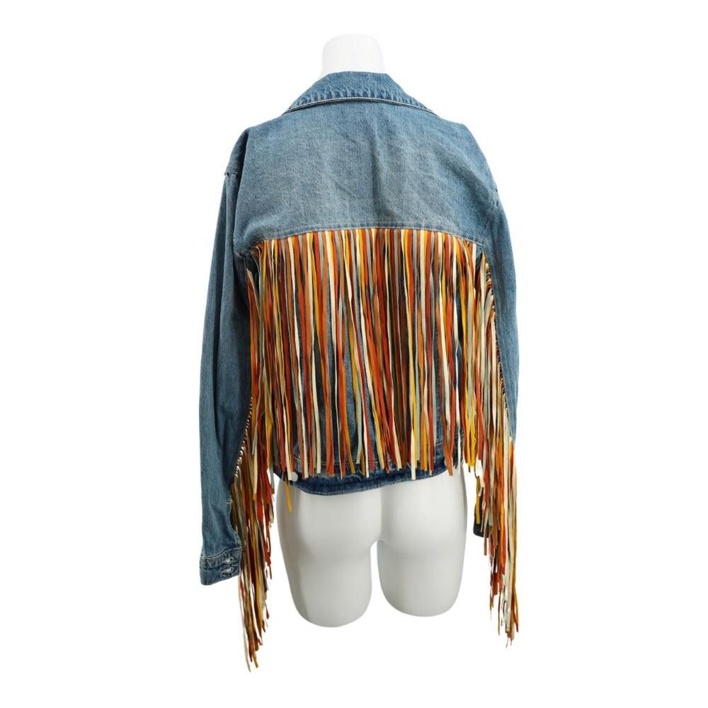 Scully Leather Vintage Scully Fringe Denim Jacket Size XS Size XS / US 0-2 / IT 36-38 - 4 Thumbnail