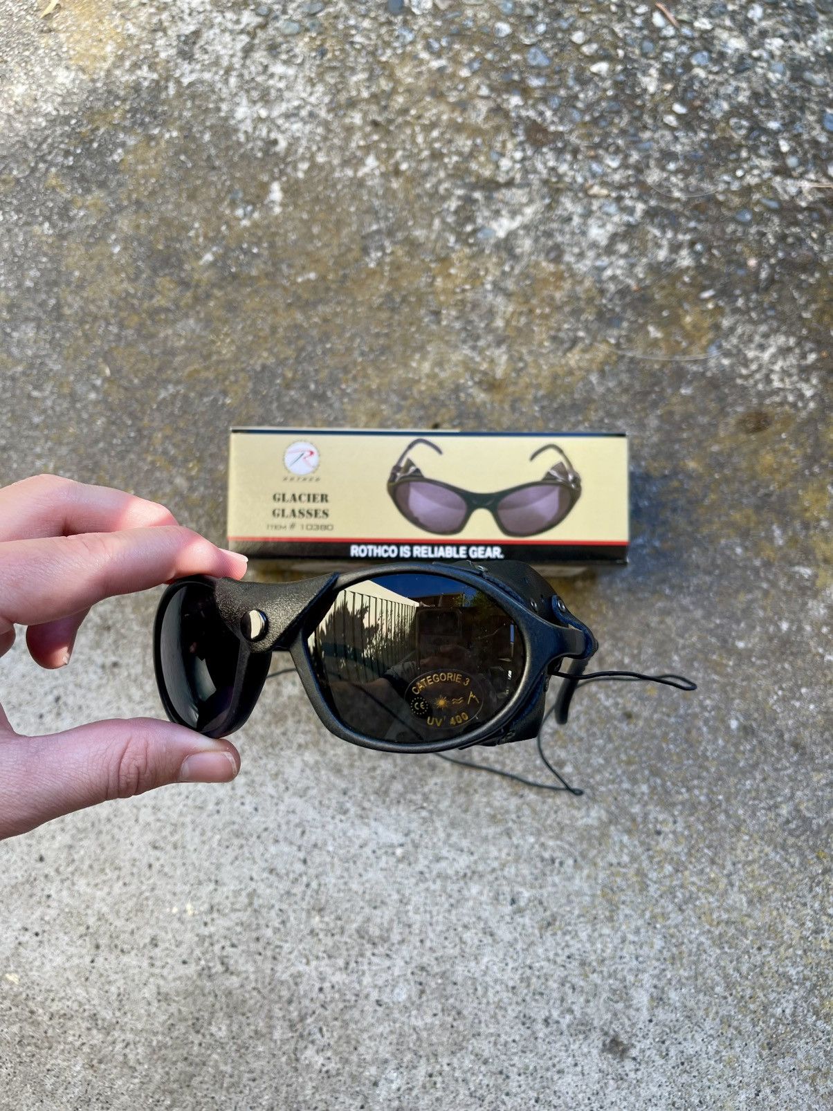 Vintage Military leather shield glacier punk sunglasses avant garde Size ONE SIZE - 3 Thumbnail