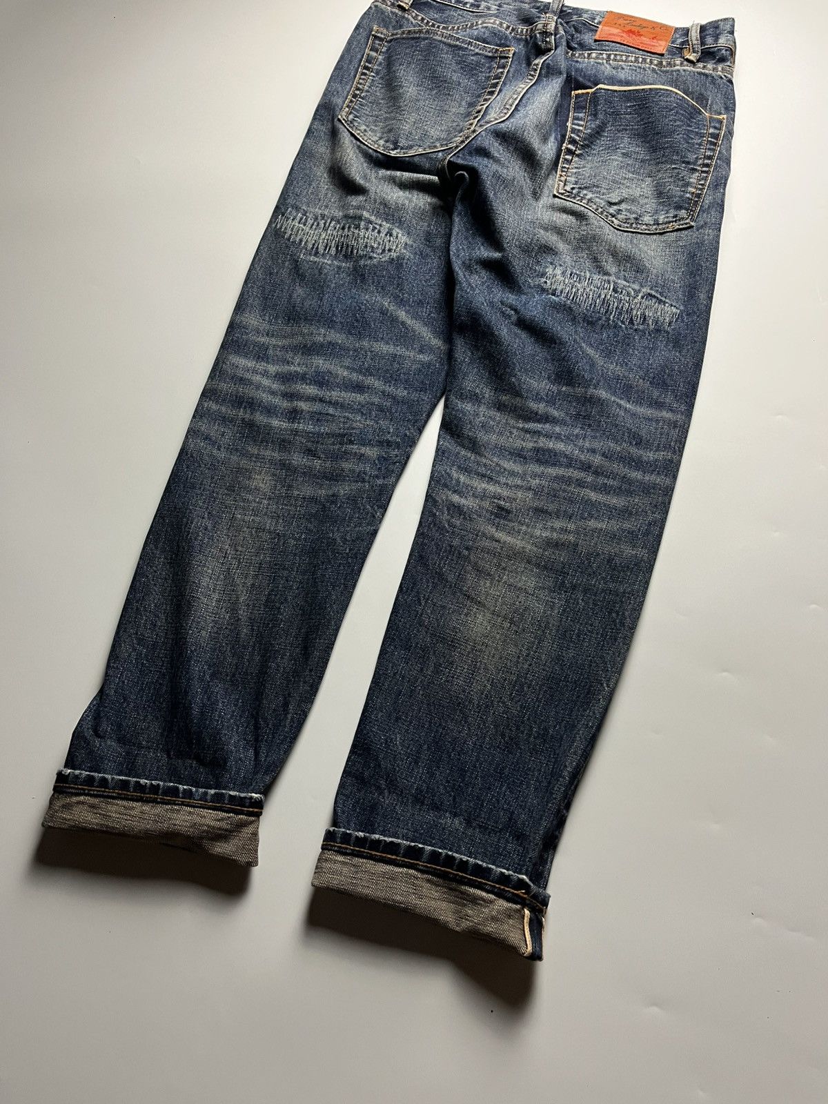 Pure Blue Japan Pure Indigo Gritty Selvedge Denim Jeans 14oz Size US 31 - 10 Thumbnail