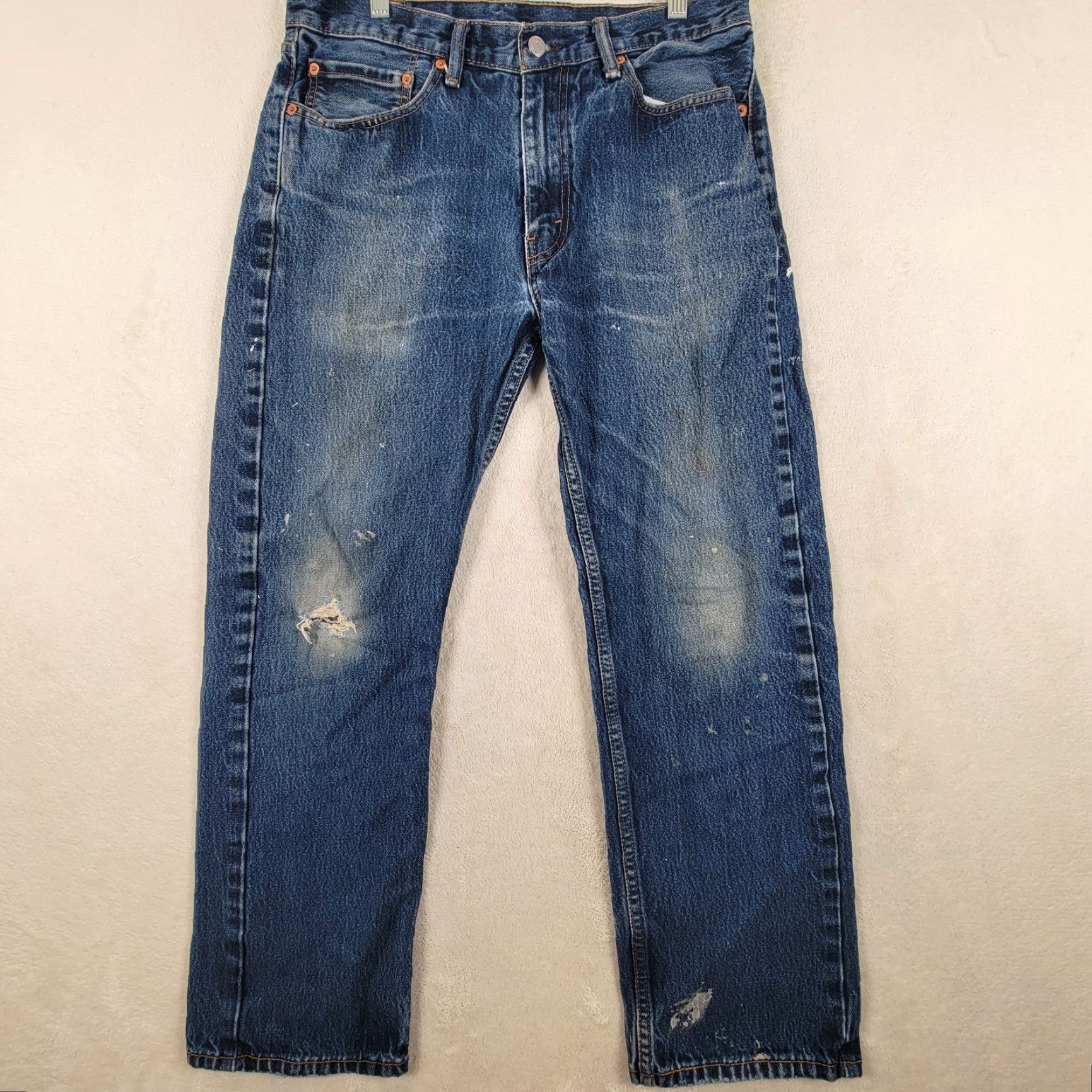 Levi's Levi's Jeans Men 34x30 505 Blue Denim Straight Regular 5-Pocket N/A Size US 34 / EU 50 - 2 Thumbnail