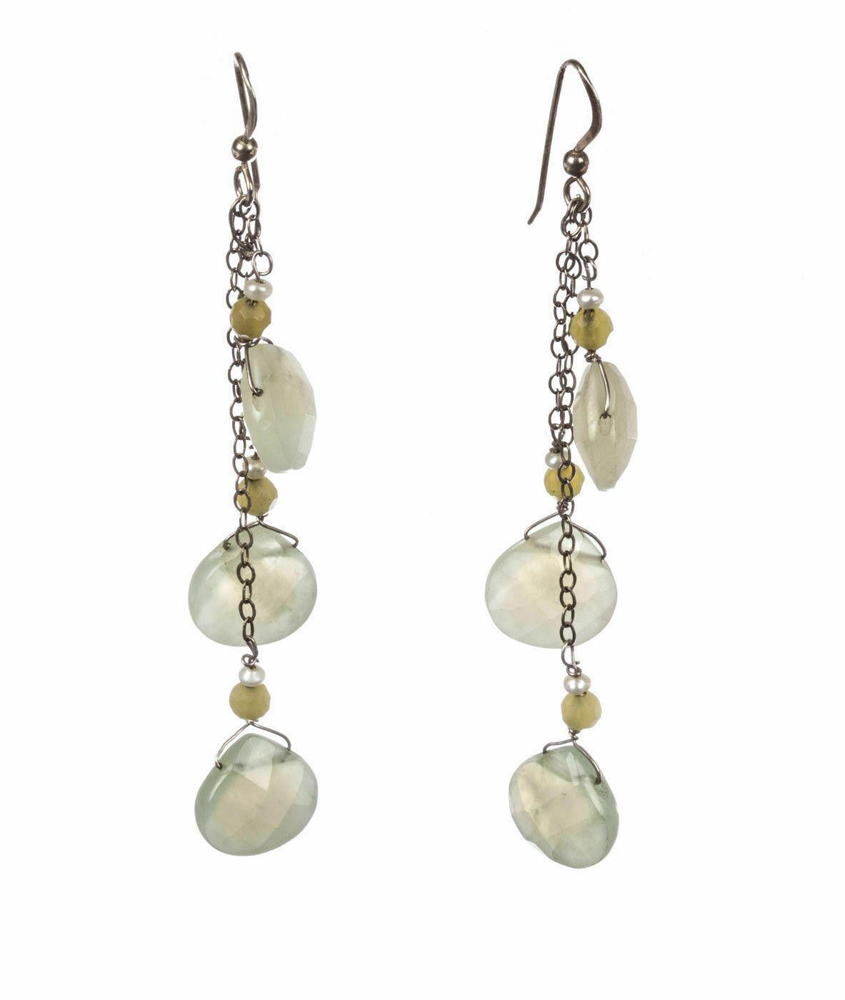 Handmade Handmade Pearl and Lemon Quartz Drop Earrings Size ONE SIZE - 1 Thumbnail