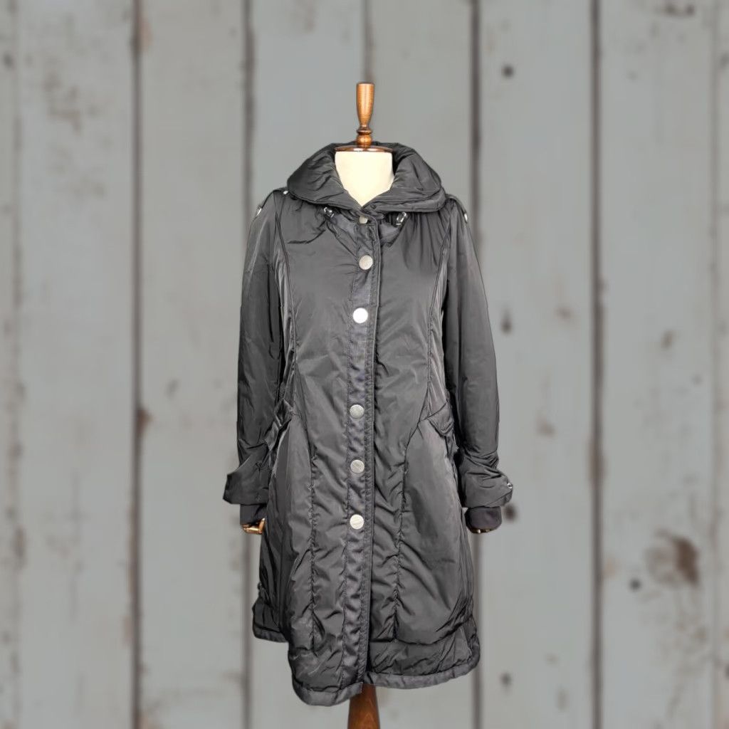 Vintage Girbaud Parka Jacket Women Long Black Polyester Zip Size 26 Coat Size 4XL / US 24-26 - 1 Thumbnail