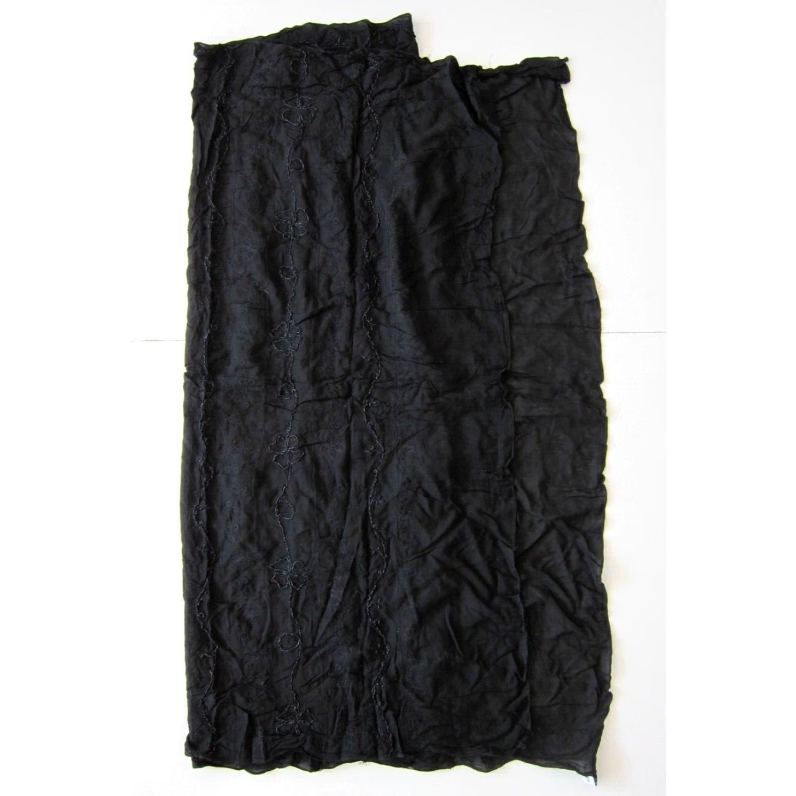 Vintage Cool Change Scarf Women Shawl Black Beaded Rectangle 100% Rayon One Size Size ONE SIZE - 3 Thumbnail