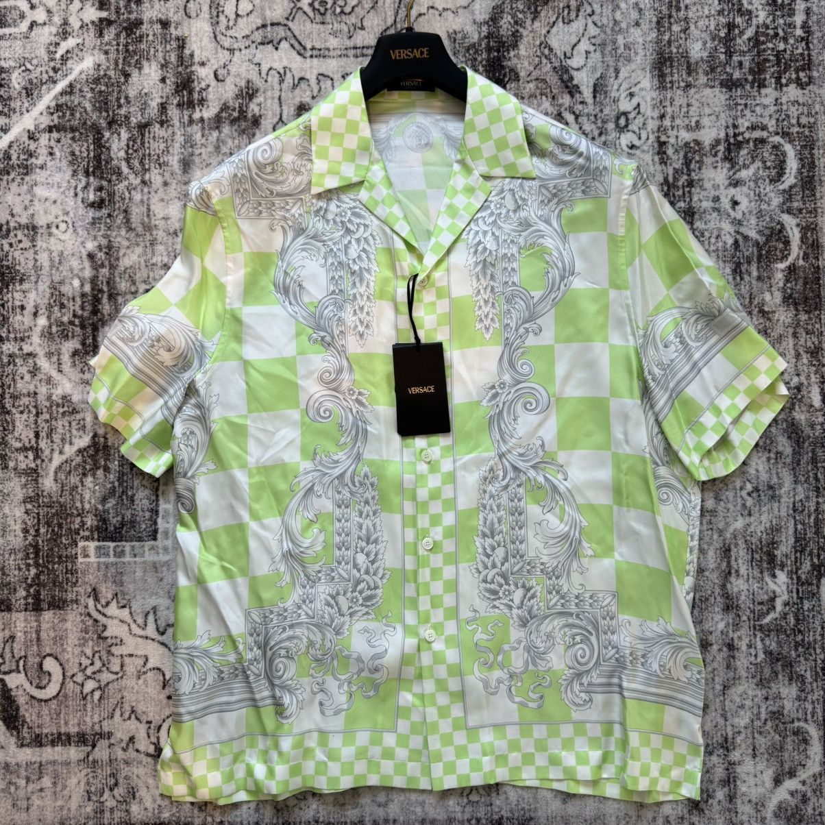 Versace Versace Informal Contrasto Medusa Print Silk Shirt Yellow Size US L / EU 52-54 / 3 - 1 Thumbnail