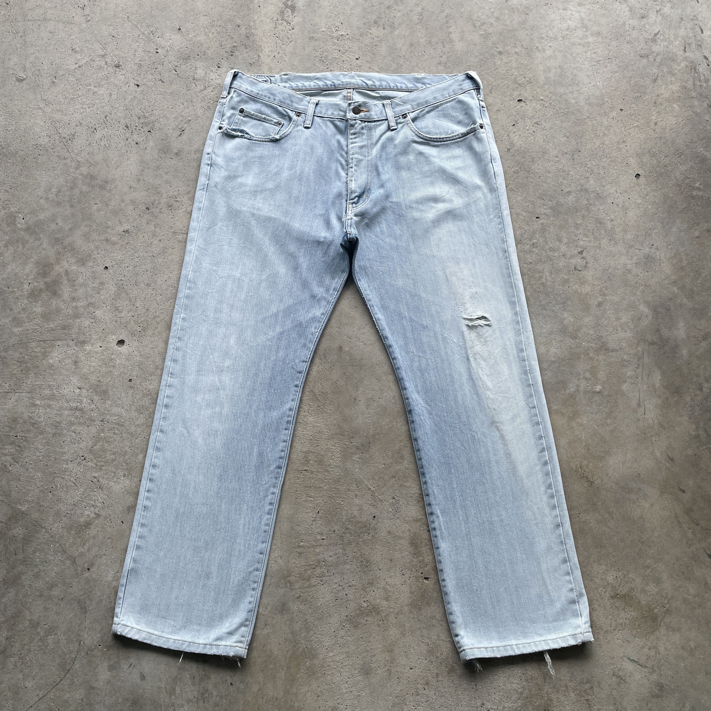 Edwin × Japanese Brand VINTAGE EDWIN DISTRESSED WASH JEANS FADED DENIM PANTS W39 Size US 39 - 2 Thumbnail