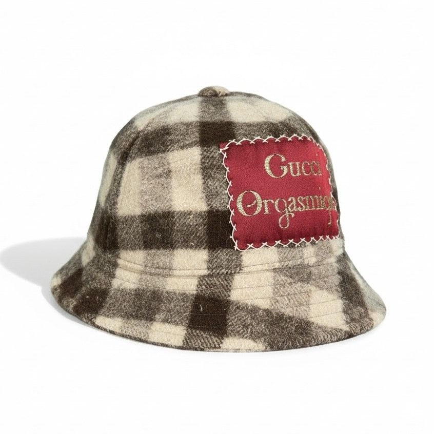 Gucci Gucci Orgasmique Brown White Wool Plaid Bucket Hat NWT Size ONE SIZE - 1 Thumbnail