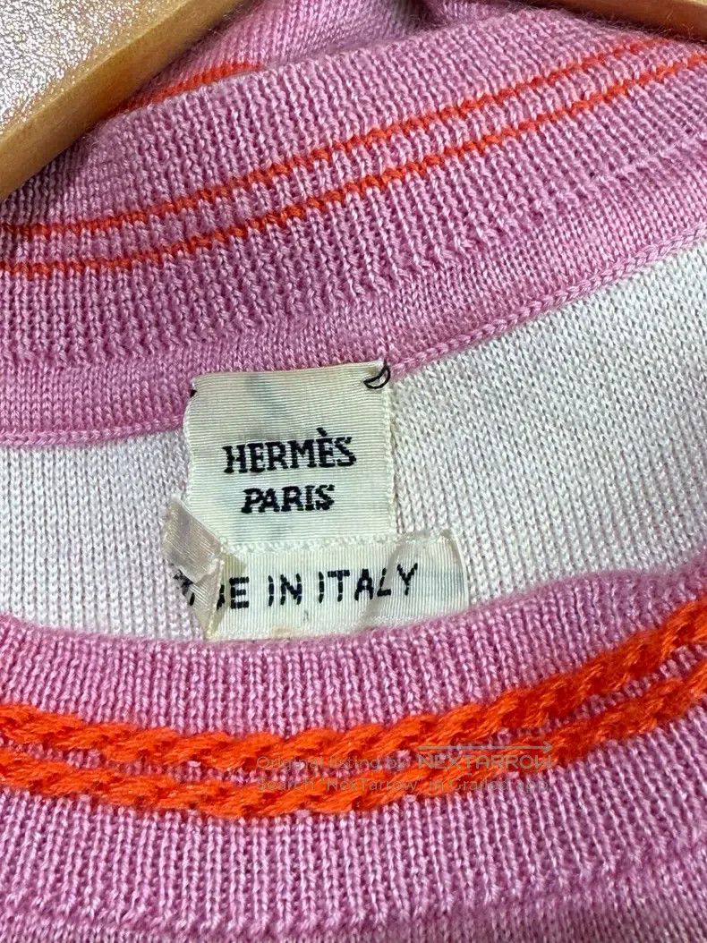 Hermes Hermes Pink Pig Nose Knitted Short-Sleeve Size XS / US 0-2 / IT 36-38 - 4 Thumbnail