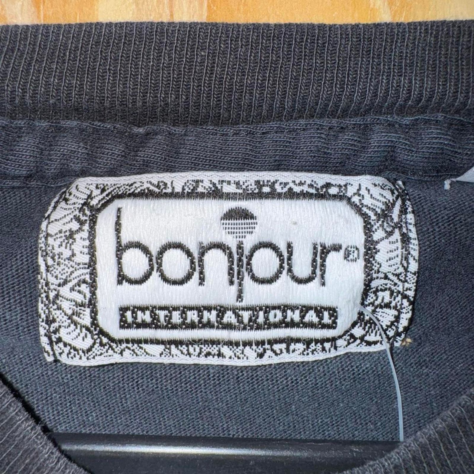 Vintage Vintage y2k bonjour french style crop top femme / womens tee Size L / US 10 / IT 46 - 4 Thumbnail