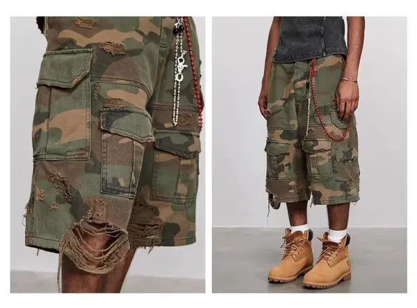 Jean Chisato x Ibuki Camouflage Ripped Shorts Size US 32 / EU 48 - 4 Thumbnail