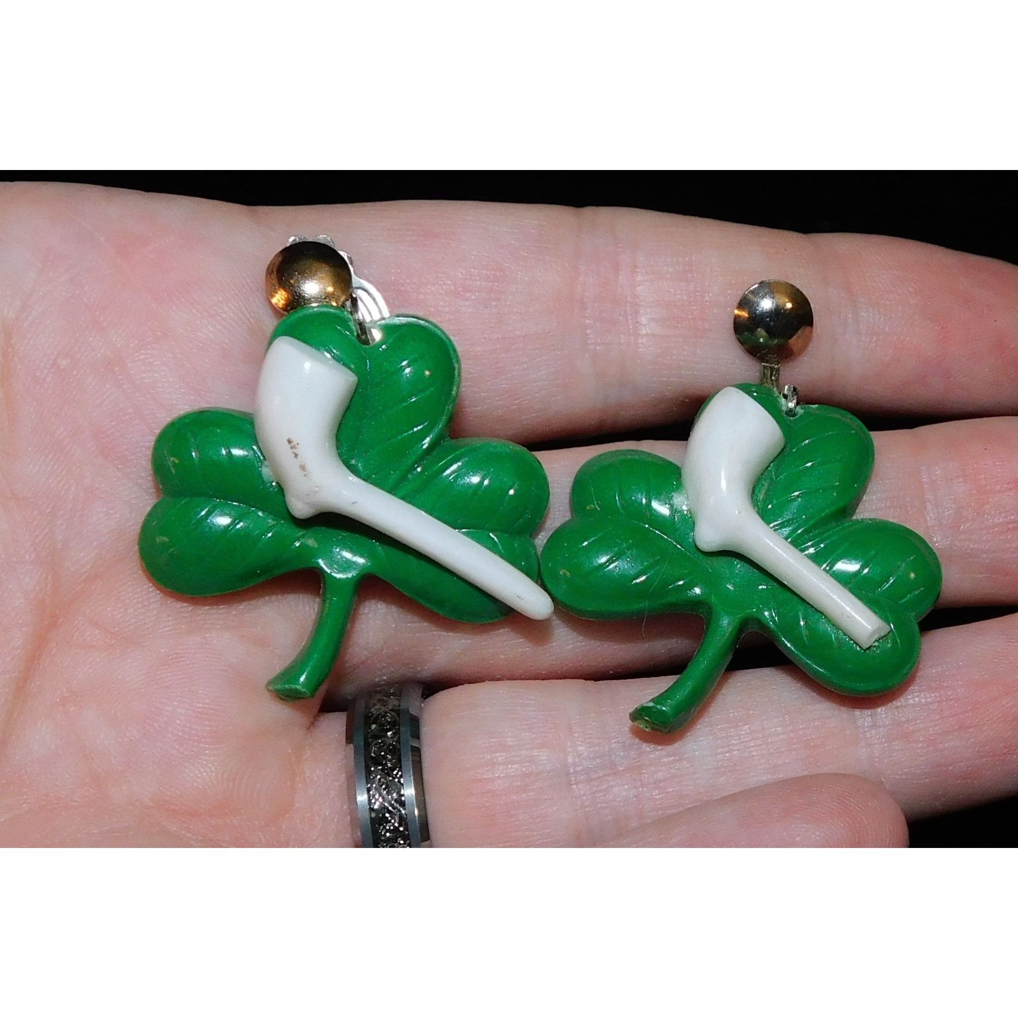 Other Vintage Shamrock Saint Patrick's Day Clip On Earrings Size ONE SIZE - 1 Thumbnail