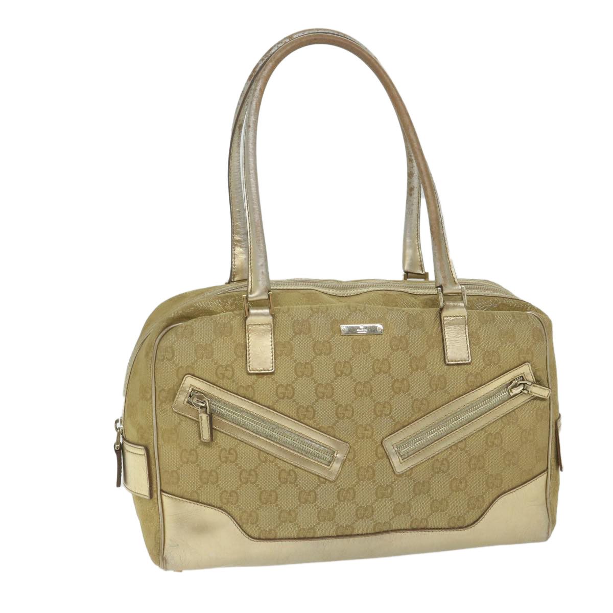 image of Gucci GG Canvas Hand Bag Gold 002 1115 Auth 63320, Women's