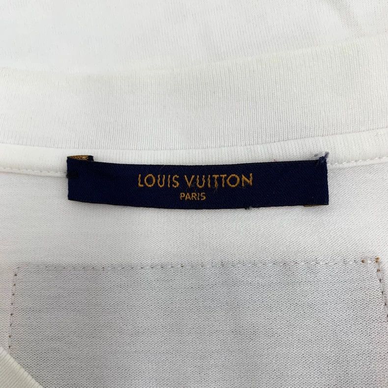 Louis Vuitton Louis Vuitton White logo printed cotton crew neck short sl Size US L / EU 52-54 / 3 - 5 Thumbnail