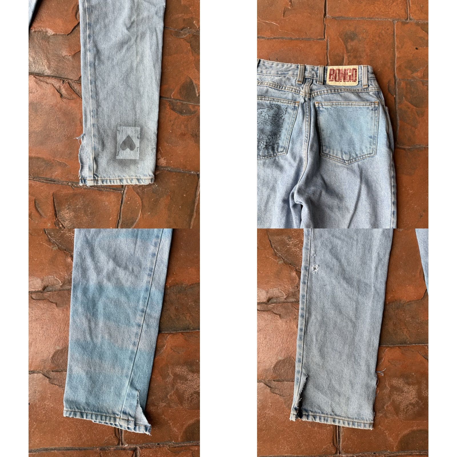 Vintage VINTAGE Bongo Jeans Distressed Graffiti 7/8 Denim Women’s Bootcut 28 in Waist Blue 33 in Inseam Size 28" / US 6 / IT 42 - 8 Thumbnail