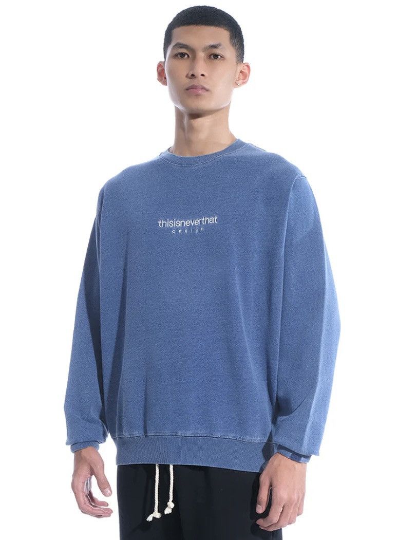 thisisneverthat Thisisneverthat Dyed Crewneck Sweatshirt Mid Blue Size US M / EU 48-50 / 2 - 2 Thumbnail