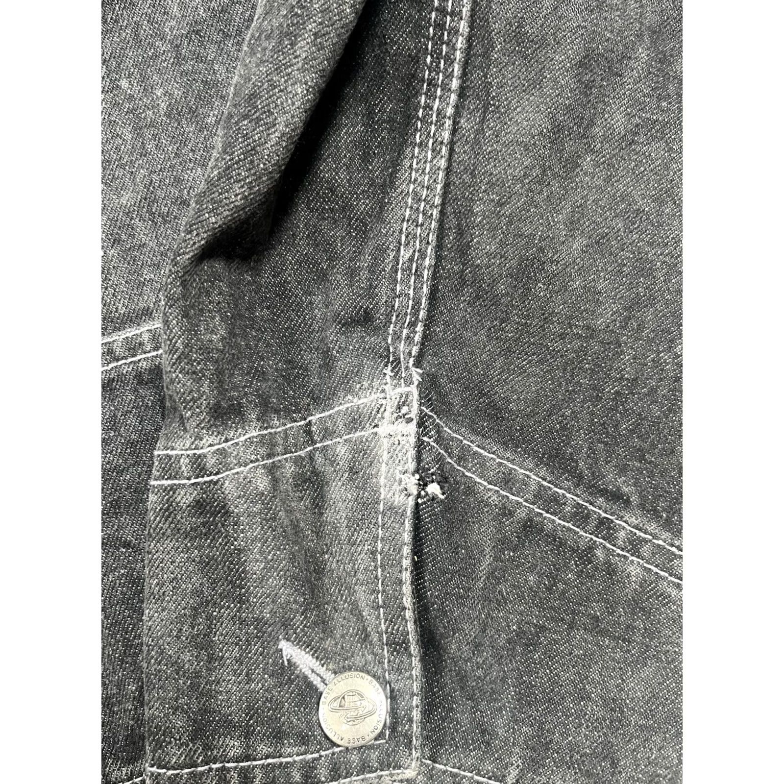 Denime Base Allusion Jacket Mens Medium Gray Denim Military Workwear Casual Button Size US M / EU 48-50 / 2 - 6 Thumbnail