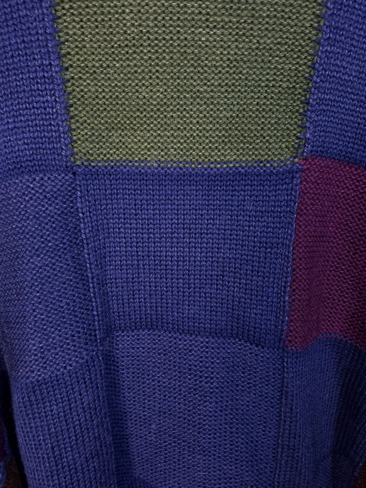 Yves Saint Laurent 🇮🇹 90s Wool YSL Sweater Knit Patchwork Saint Laurent Paris Size US L / EU 52-54 / 3 - 12 Thumbnail