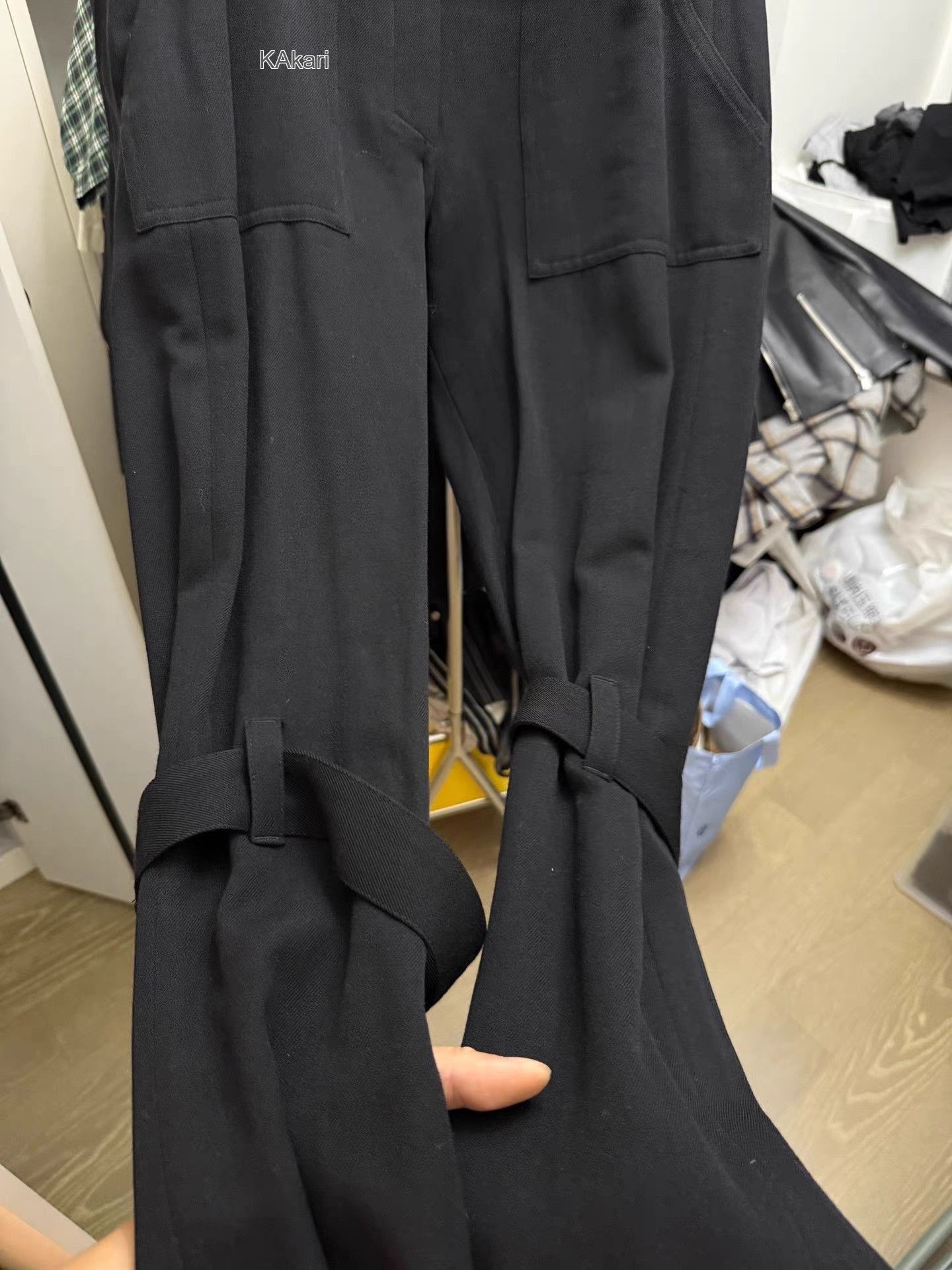 Ann Demeulemeester Black Casual Pants with Belted Cuffs Size 40 Size US 40 / EU 56 - 3 Thumbnail