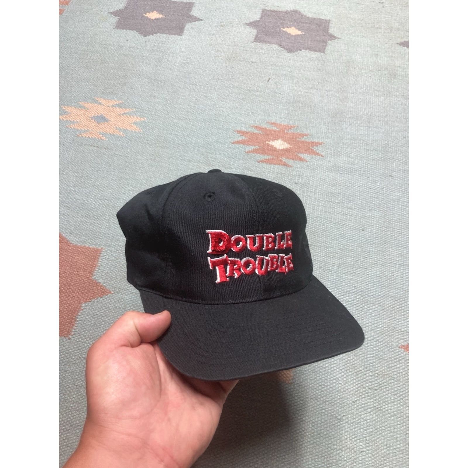 Doublet VINTAGE SnapBack Hat Cap Double Trouble Travis Tritt Marty Stuart Country Music Men Adjustable Black Snapback Hats Mens Size ONE SIZE - 2 Thumbnail