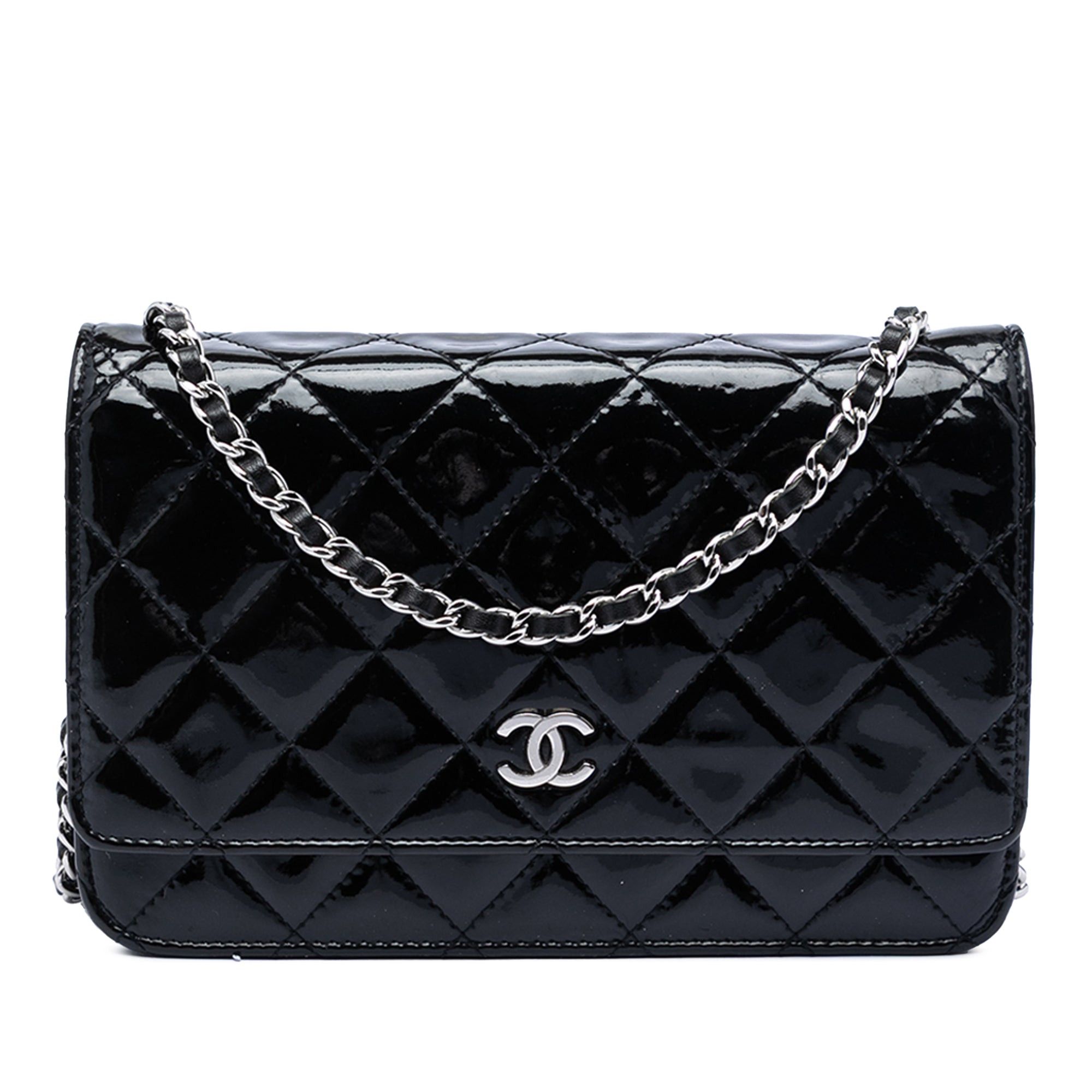 Chanel CC Quilted Patent Wallet On Chain Size ONE SIZE - 1 Thumbnail