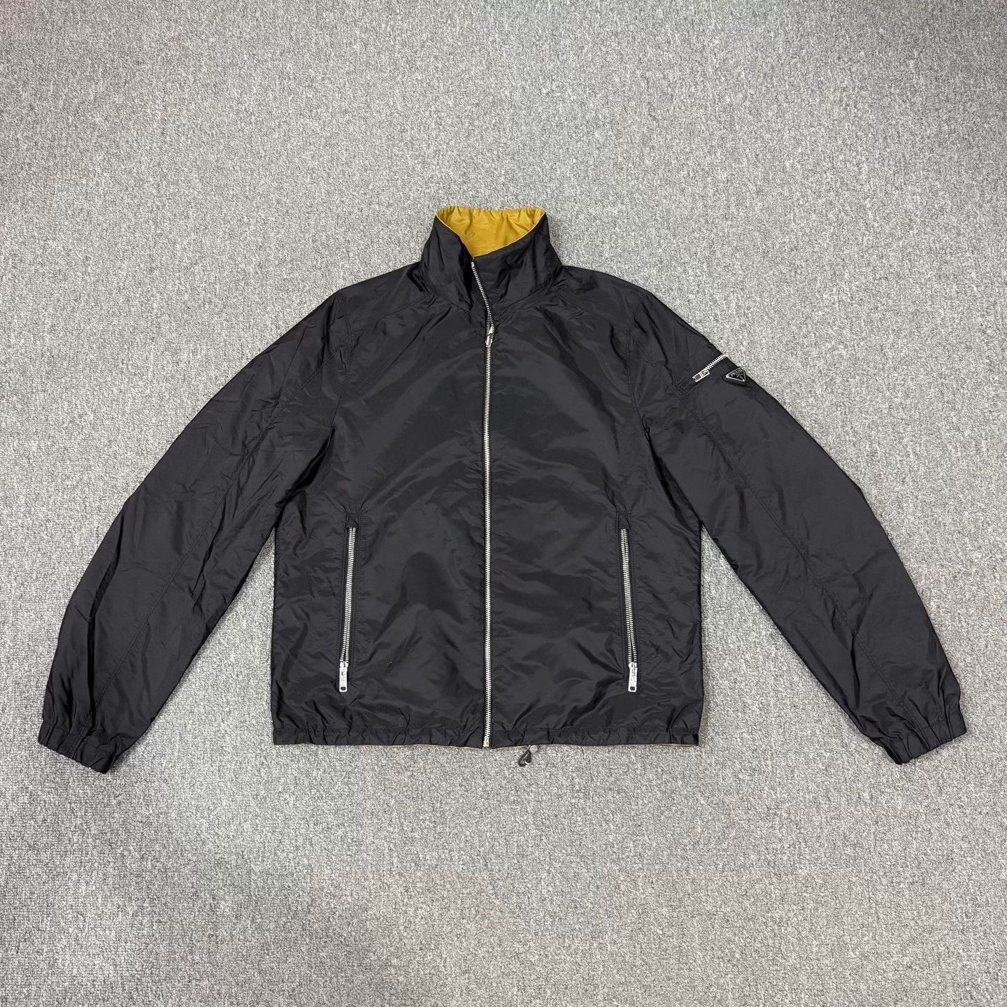 Prada Prada Black Yellow 2-Sided Triangle Logo Jacket 48 Size US M / EU 48-50 / 2 - 1 Thumbnail