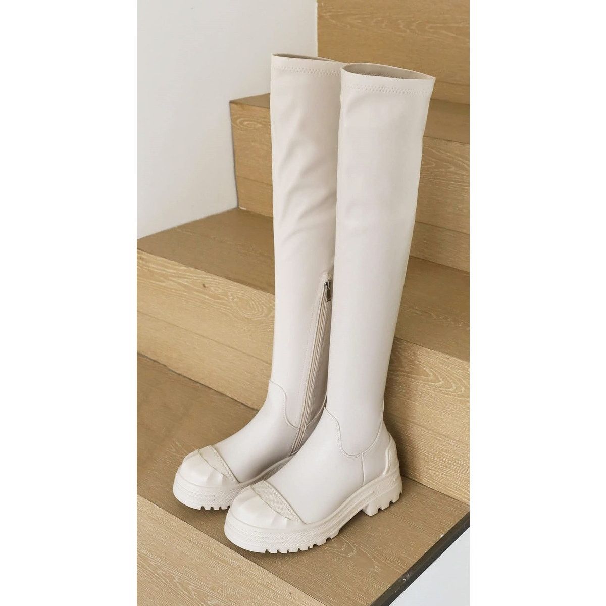 Other Vivianly Womens 8 Platform Thigh High OTK Stretchy Boots Size US 8 / IT 38 - 5 Thumbnail