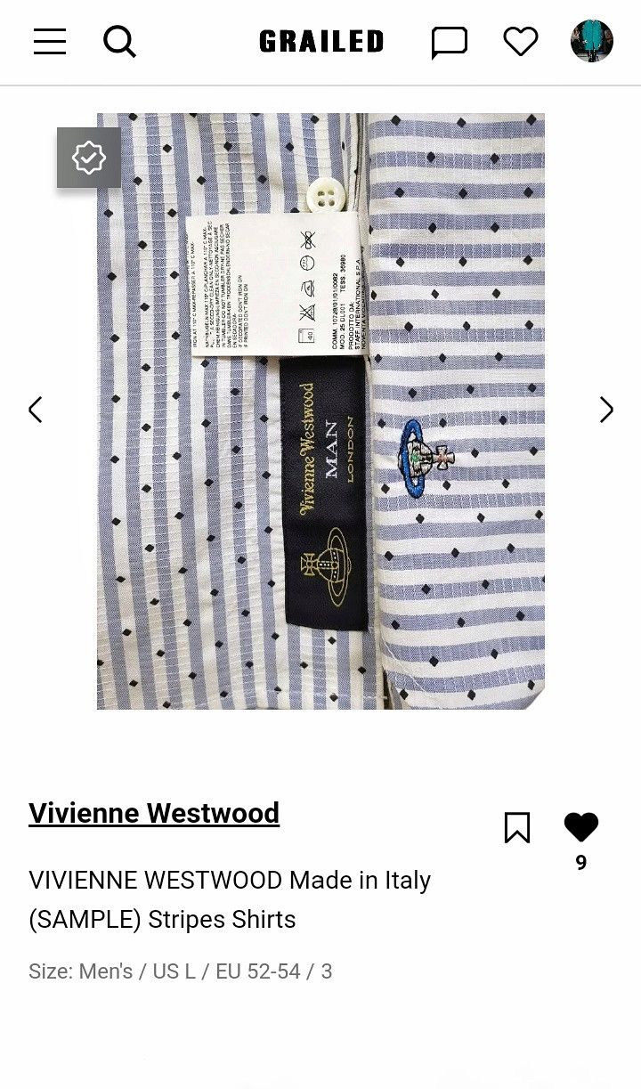 Vivienne Westwood VIVIENNE WESTWOOD Made in Italy (SAMPLE) Stripes Shirts Size US L / EU 52-54 / 3 - 23 Thumbnail