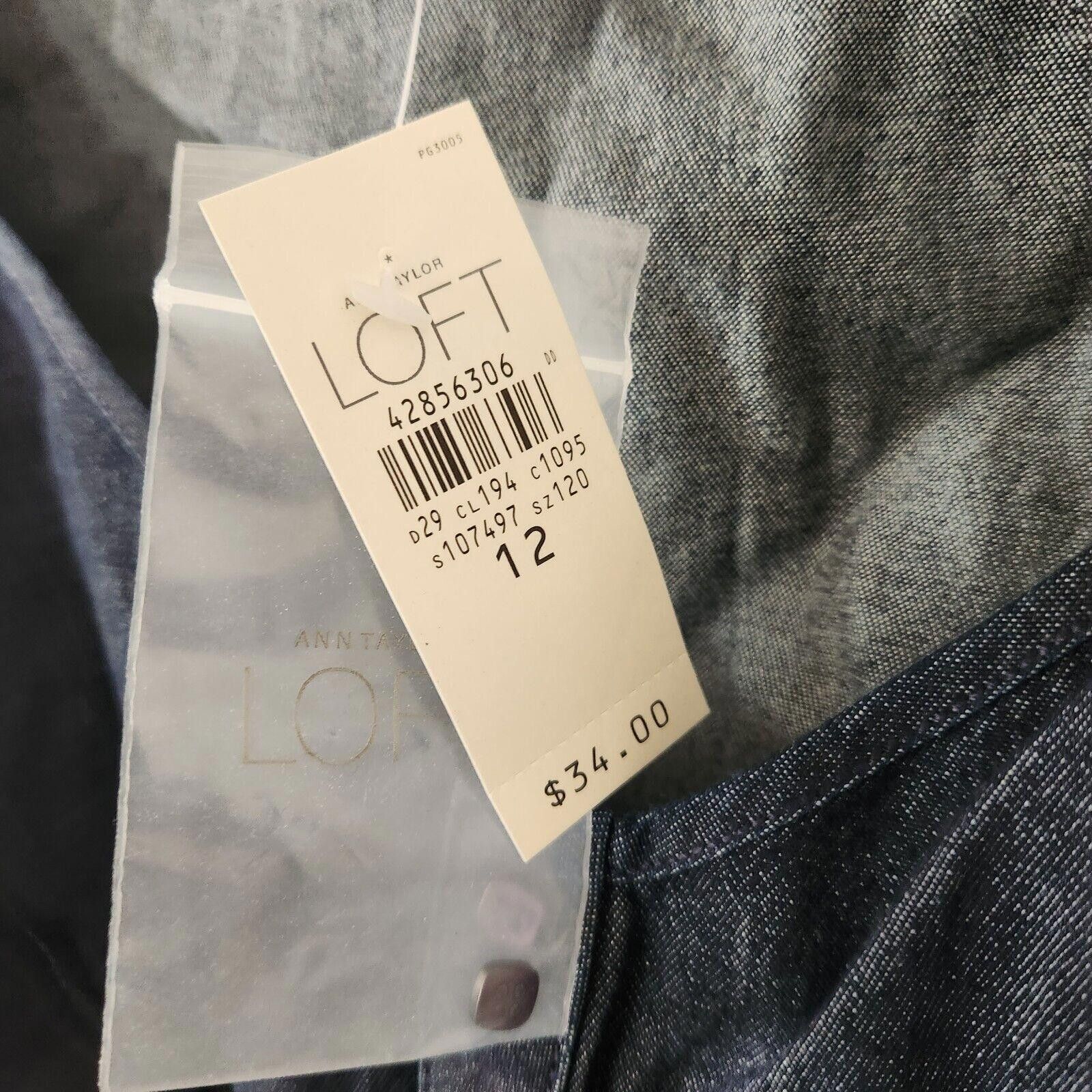 Ann Taylor NWT Ann Taylor Loft Stretch Sleeveless Denim Blouse Size 12 Size XL / US 12-14 / IT 48-50 - 5 Thumbnail