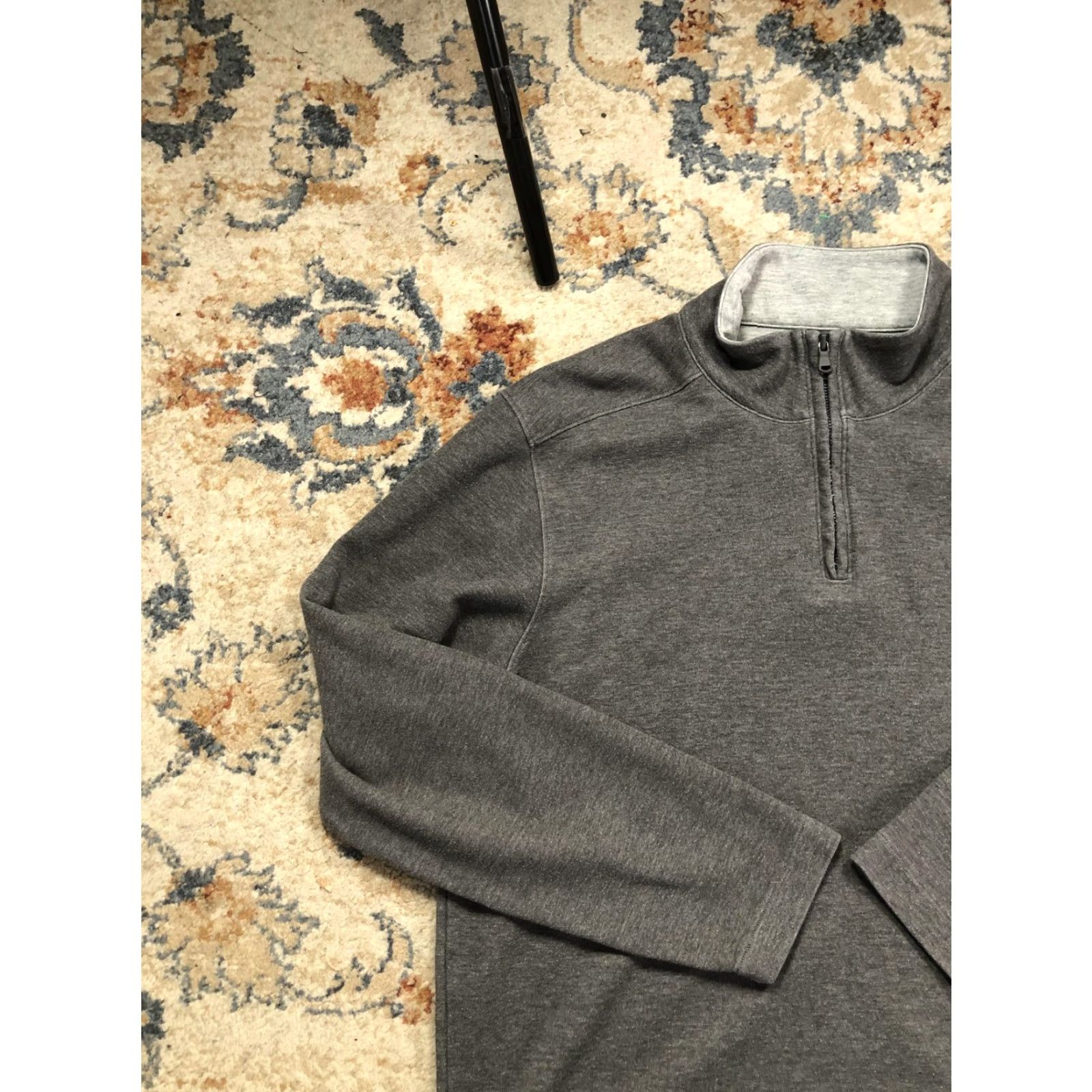 Bonobos Bonobos Sweatshirt Mens XL Gray 1/4 Zip Slim Knit Mock Neck Pullover Solid Size US XL / EU 56 / 4 - 3 Thumbnail