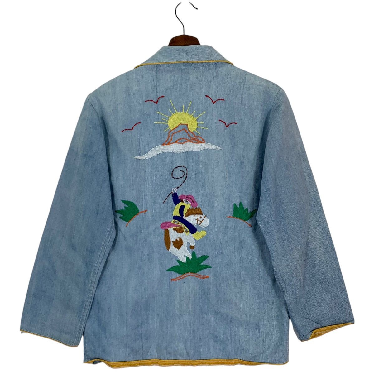 Handmade × Vintage VINTAGE HANDMADE EMBROIDERY LOGO DENIM JACKET Size US S / EU 44-46 / 1 - 7 Thumbnail