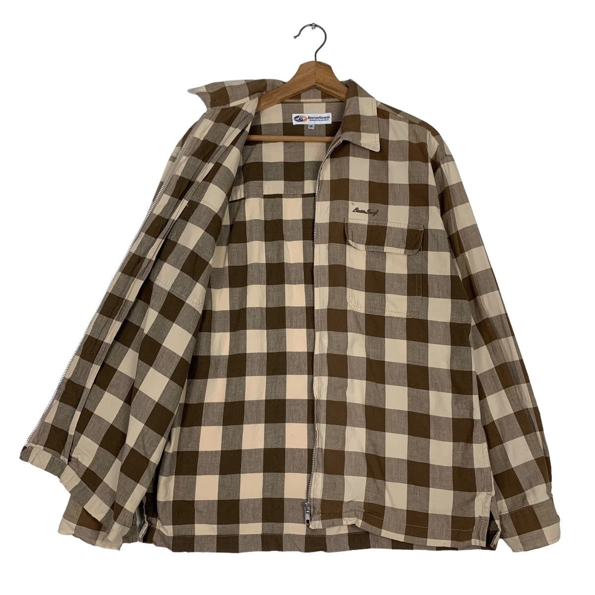 Japanese Brand BEARSURFBOARDS Checked Collared Jacket #0388-C18 Size US M / EU 48-50 / 2 - 9 Thumbnail