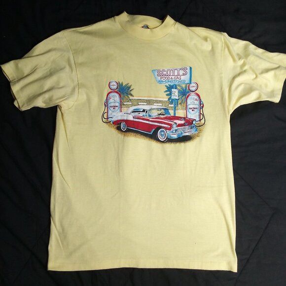 Hanes Vintage 57 Chevy Scott's Food & Gas Americana T-Shirt Size US L / EU 52-54 / 3 - 2 Thumbnail