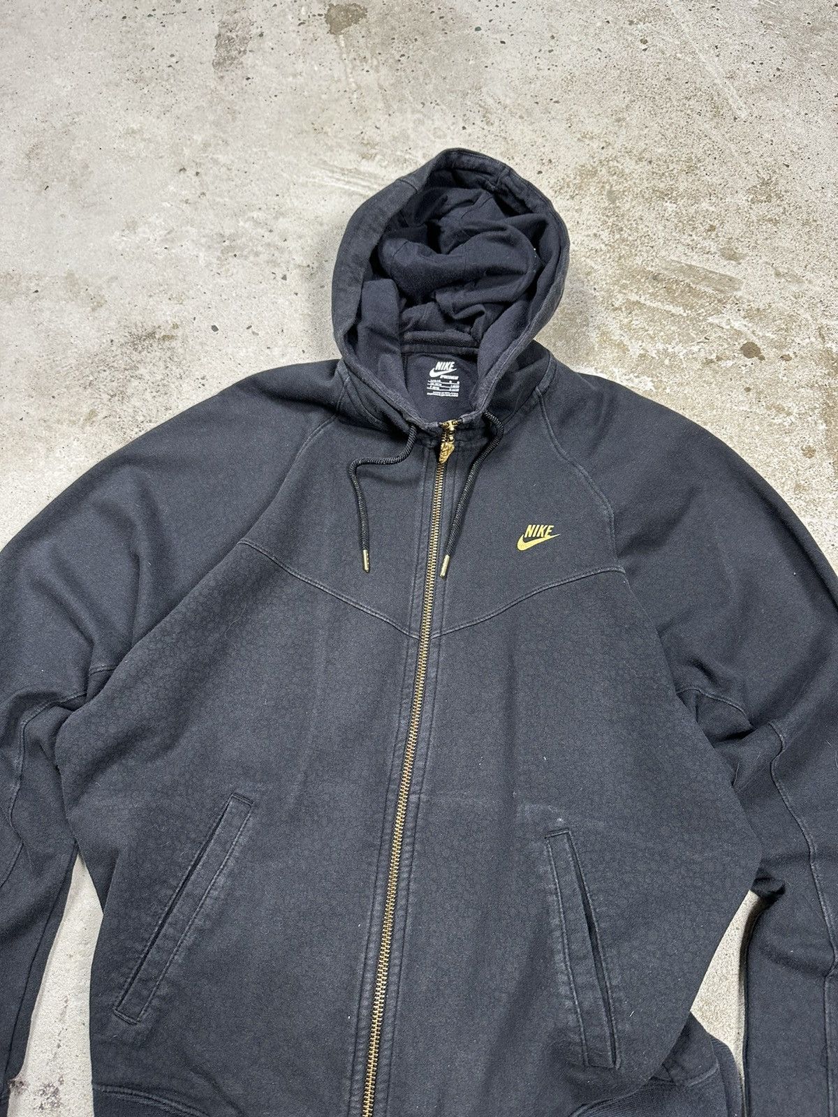 Nike × Vintage Vintage y2k Nike Black Leopard Skin Hoodie Swoosh Zip Size US S / EU 44-46 / 1 - 13 Thumbnail