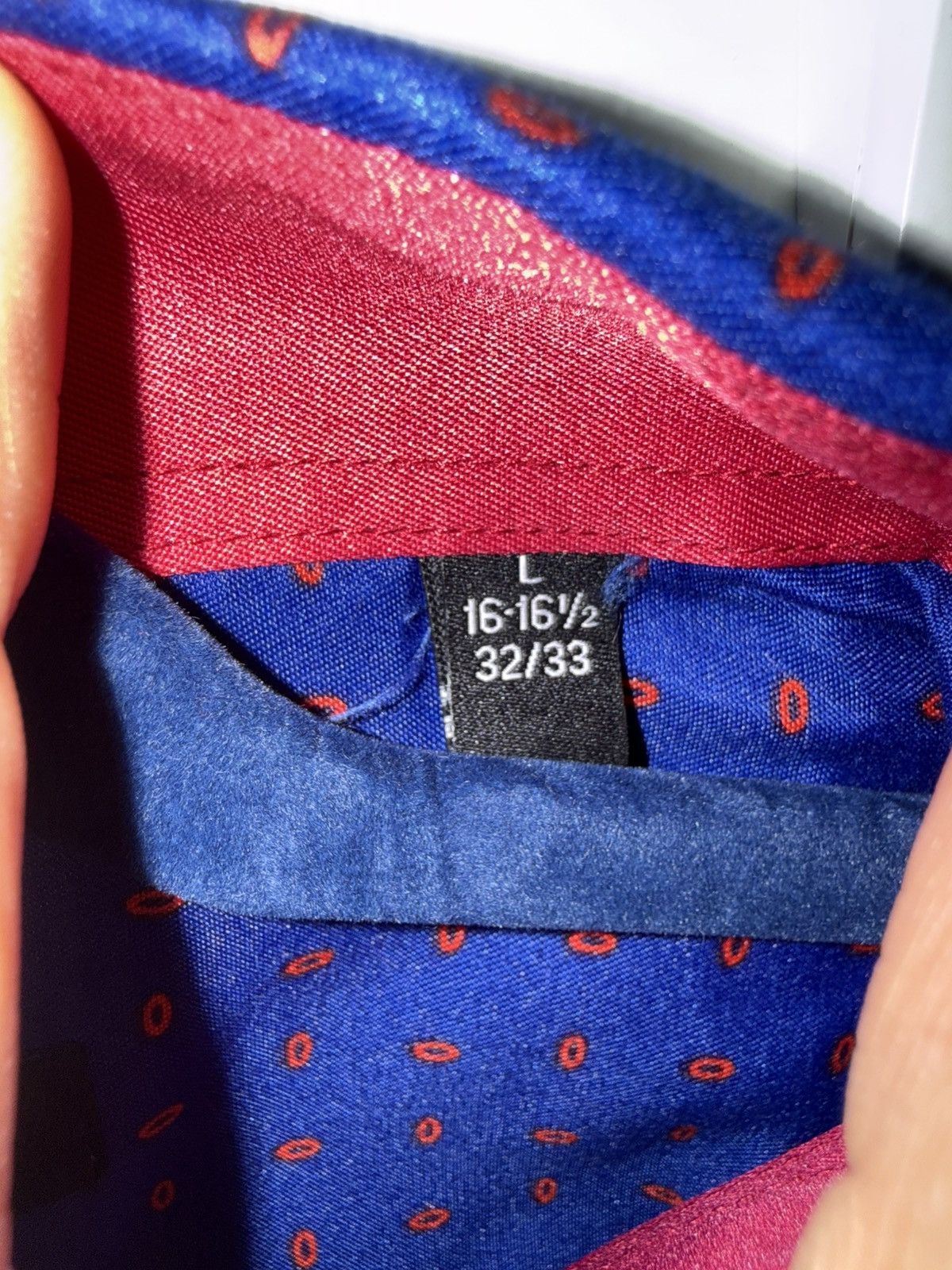 Nine West Nine West Blue Micro Dot Button-Up Shirt – Slim Fit L Size US L / EU 52-54 / 3 - 7 Thumbnail