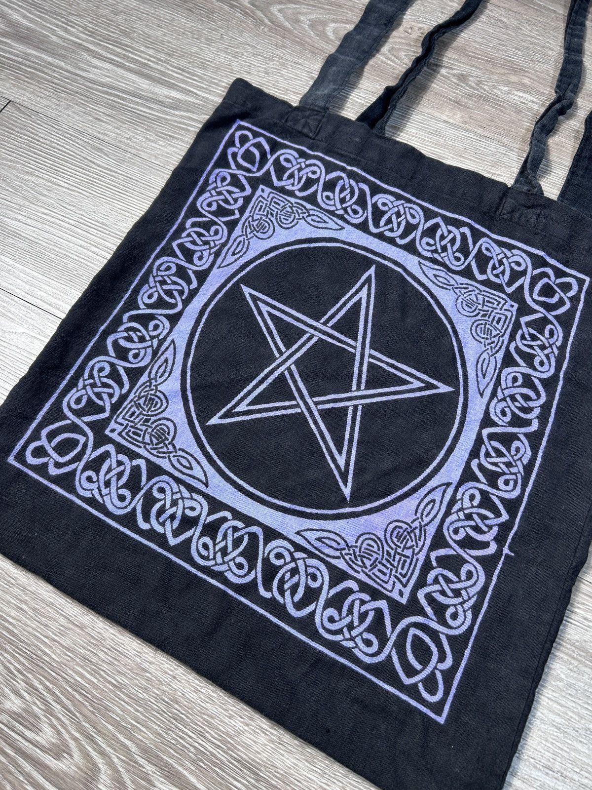 Vintage GOTH CULT COLLECTABLE REUSABLE PENTAGRAM TOTE BAG Size ONE SIZE - 3 Thumbnail