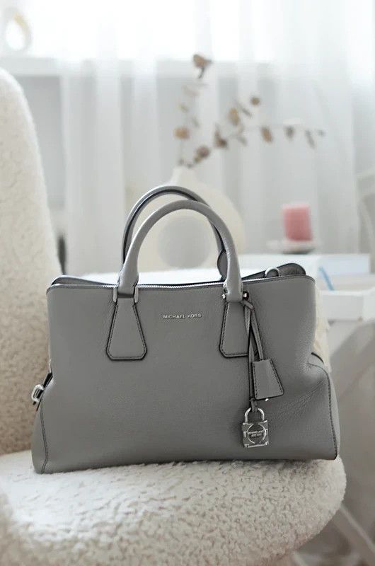 Michael Kors Michael Kors Grey Leather Top Handle Bag CAMILLE dove Size ONE SIZE - 1 Thumbnail