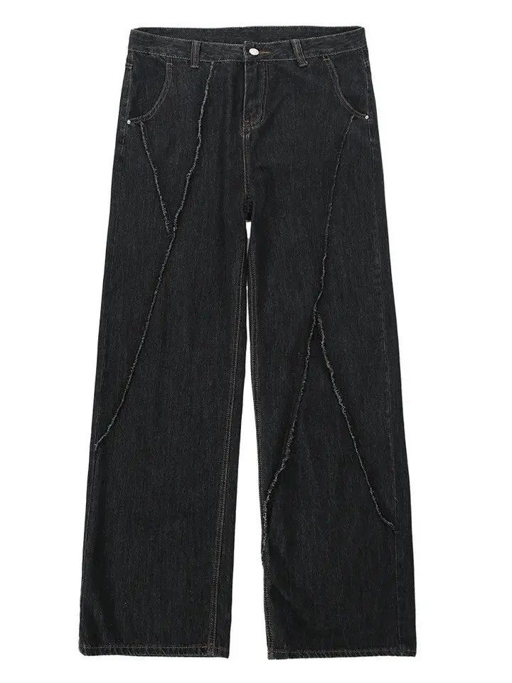 Frayed Hip-hop Jeans Torn Patchwork Trousers Loose Casual