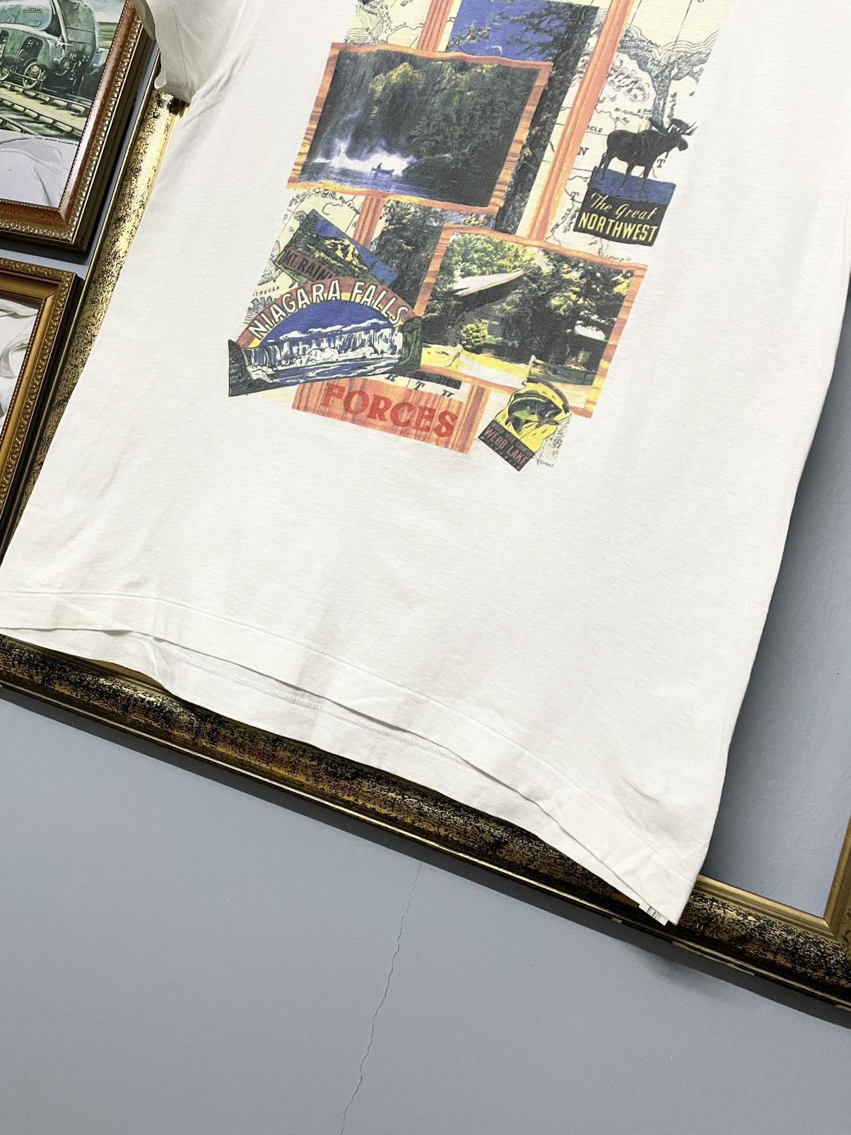 Japanese Brand Vintage Single Stitch Designer Forbaye NaturalForces Art Tee Size US S / EU 44-46 / 1 - 4 Thumbnail