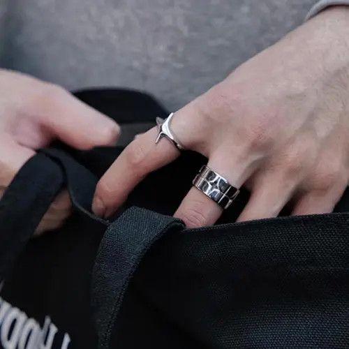 Jewelry 925 Silver y2k Star Rings, Irregular Ring Set Size ONE SIZE - 4 Thumbnail