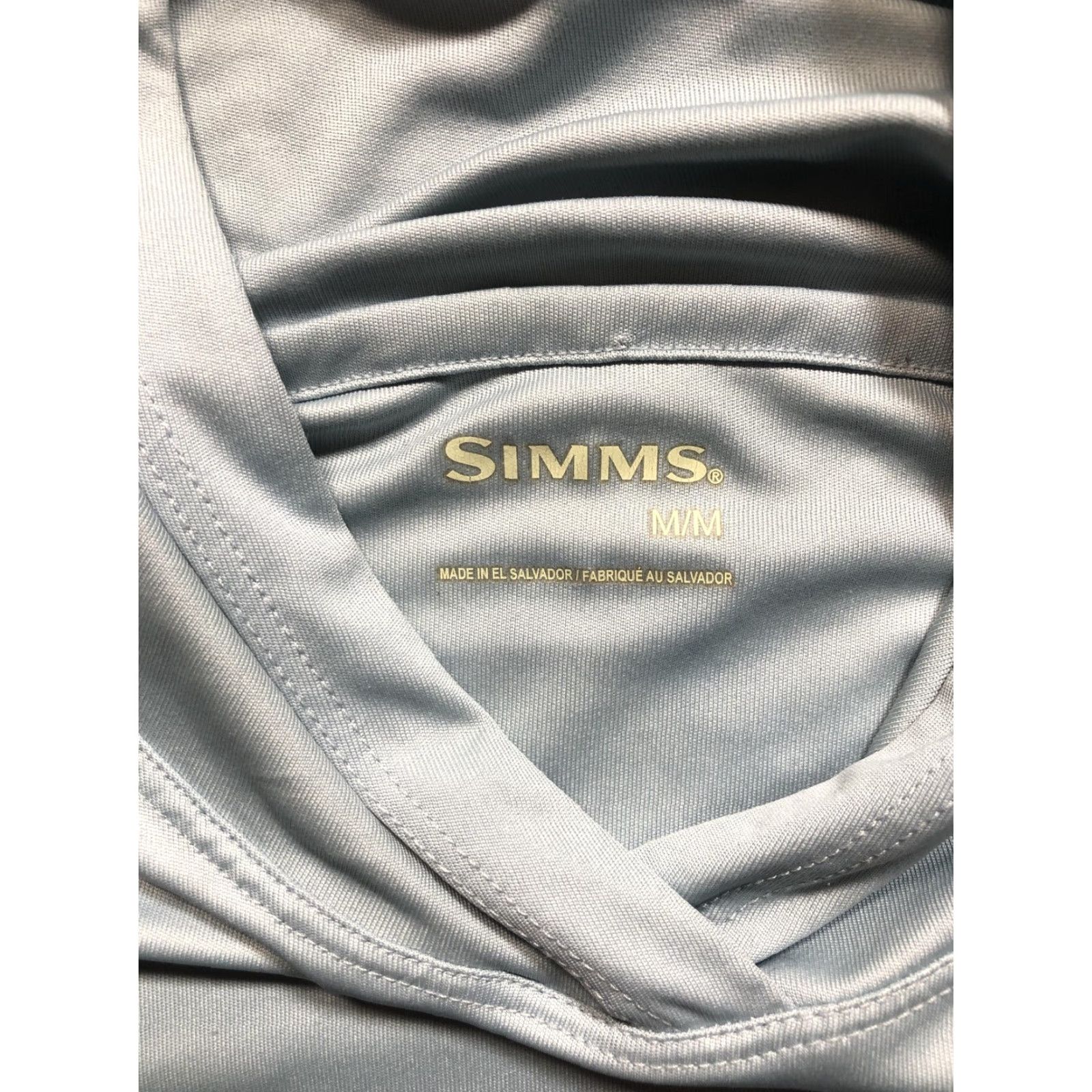 Vintage Simms Shirt Mens M Light Gray Hooded Long Sleeve Fishing Performance Pullover Graphic Print Crew Neck Size US M / EU 48-50 / 2 - 7 Thumbnail