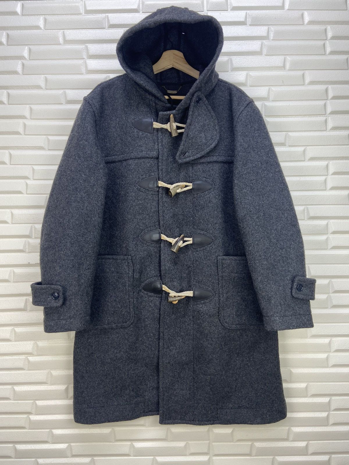 image of Vintage Botany 500 Duffle Coat Wool Heavy Coat in Grey, Men's (Size Medium)