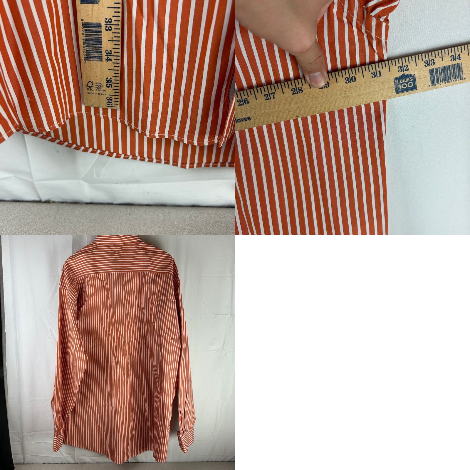 Vintage Gitman Bros Button-Down Shirt Mens 3XT Orange White Striped Big & Tall USA Made Size US XXL / EU 58 / 5 - 8 Thumbnail