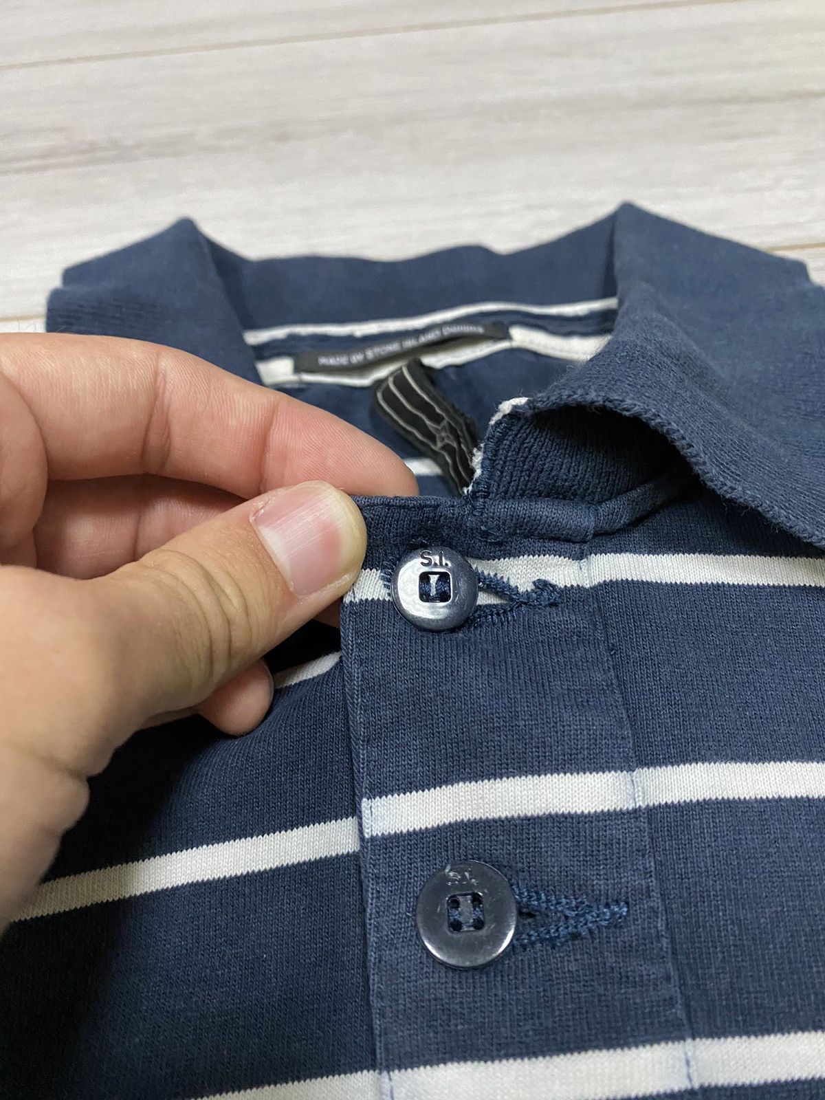 Stone Island Stone Island vintage striped compass polo Size US L / EU 52-54 / 3 - 5 Thumbnail