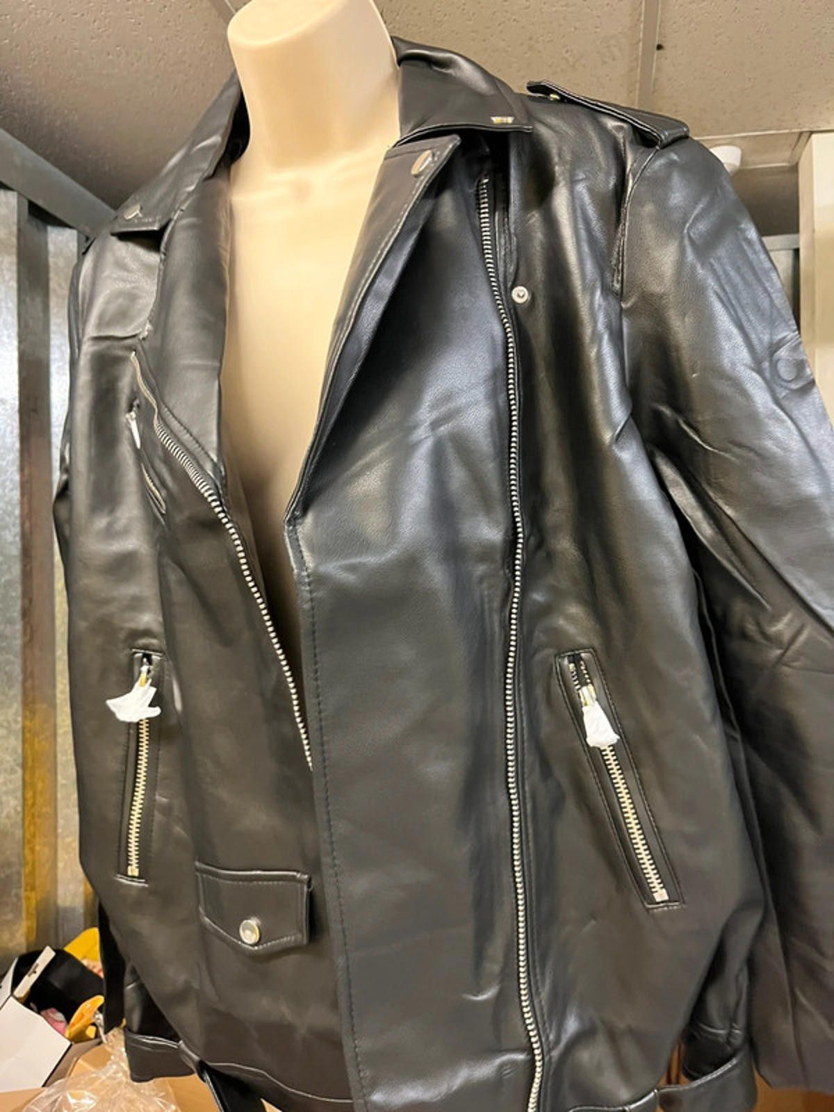 Other Stradivarius oversized faux leather biker jacket SIZE M Tags Size M / US 6-8 / IT 42-44 - 1 Thumbnail