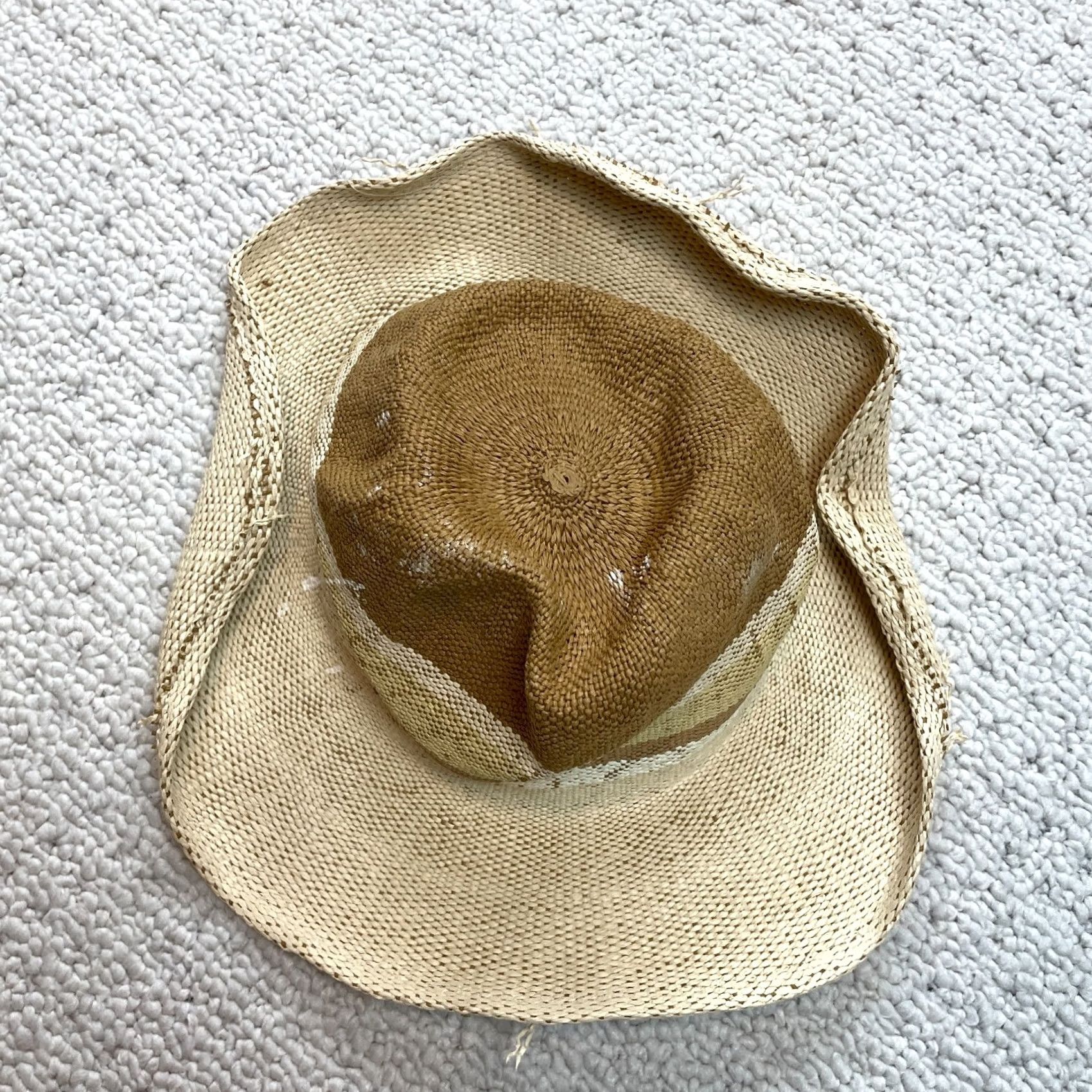 Vintage San Diego Hat Co. Sun Hat Womens One Size Yellow Paper Panama Curved Brim Straw Lightweight Wide Brim Size ONE SIZE - 4 Thumbnail