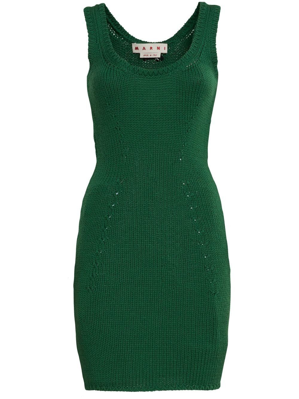 o1srvl11e0624 Knit Dress in Green