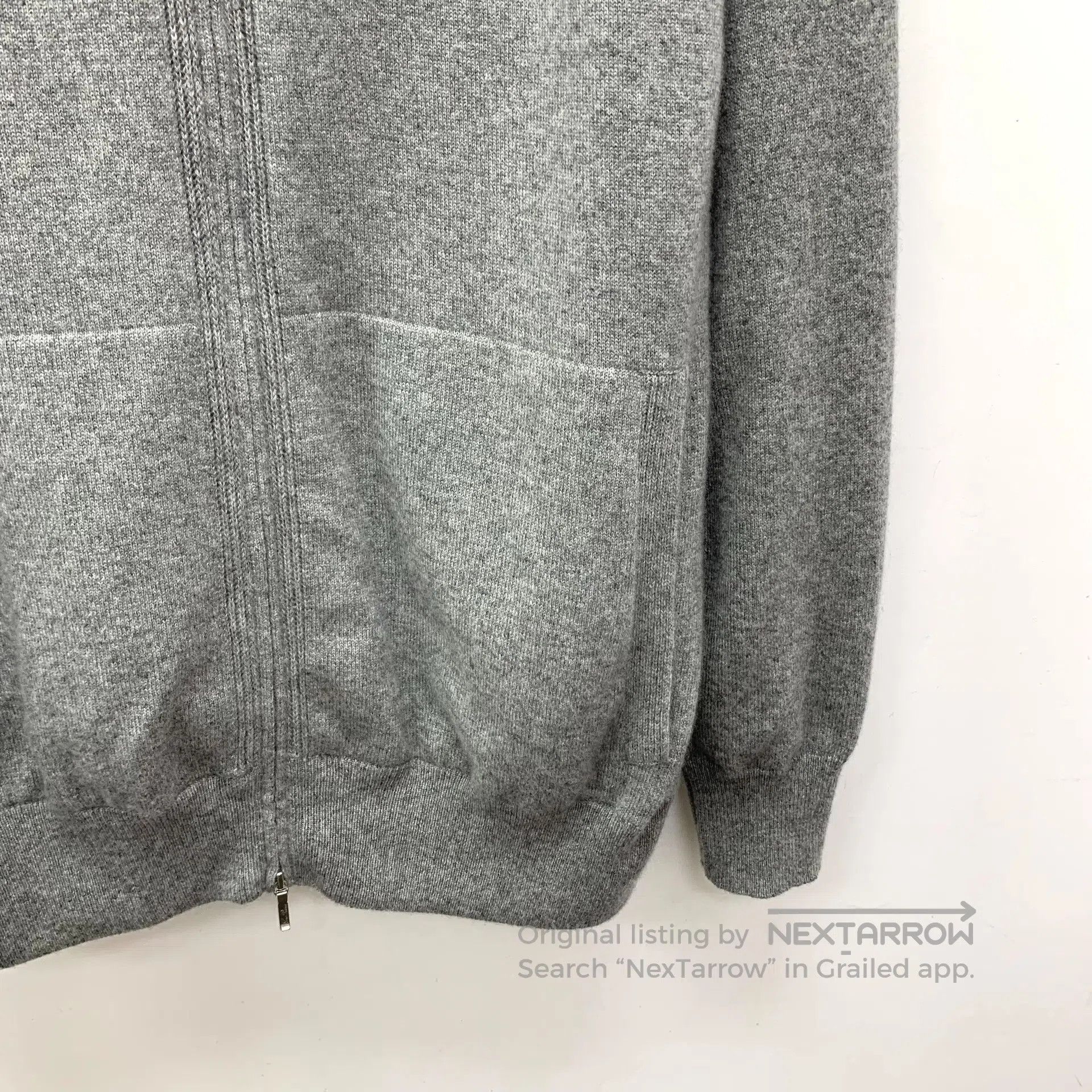 Loro Piana LORO PIANA Gray Goat Hair Hooded Zip Long Sleeve Sweatshir Size US L / EU 52-54 / 3 - 4 Thumbnail