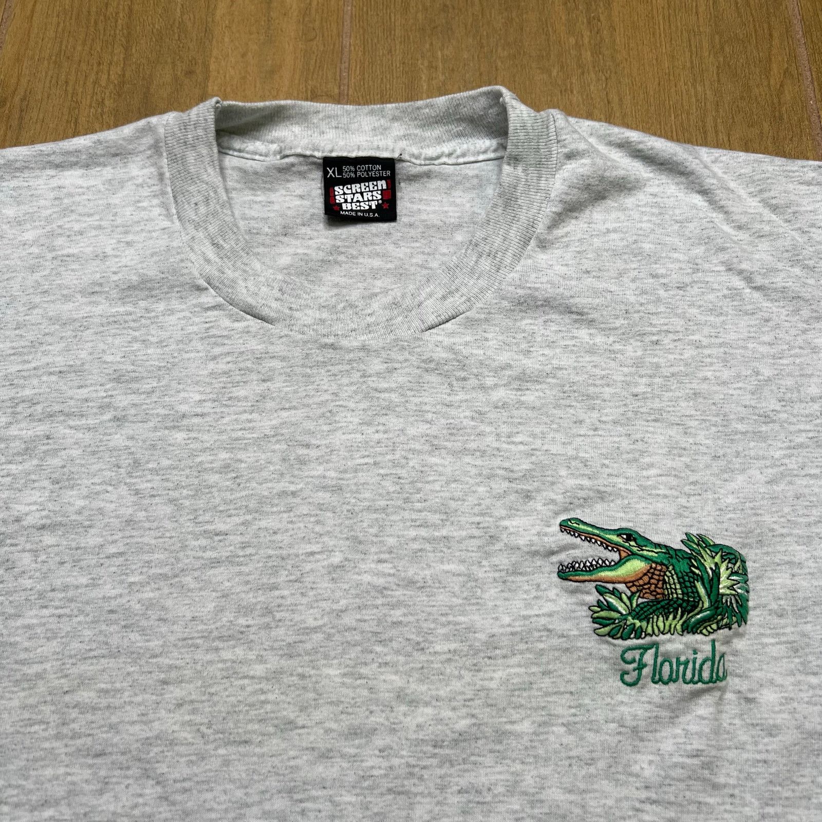 Hanes Vintage 90s "Florida" alligator graphic Men gray T-shirt XL Size US XL / EU 56 / 4 - 2 Thumbnail