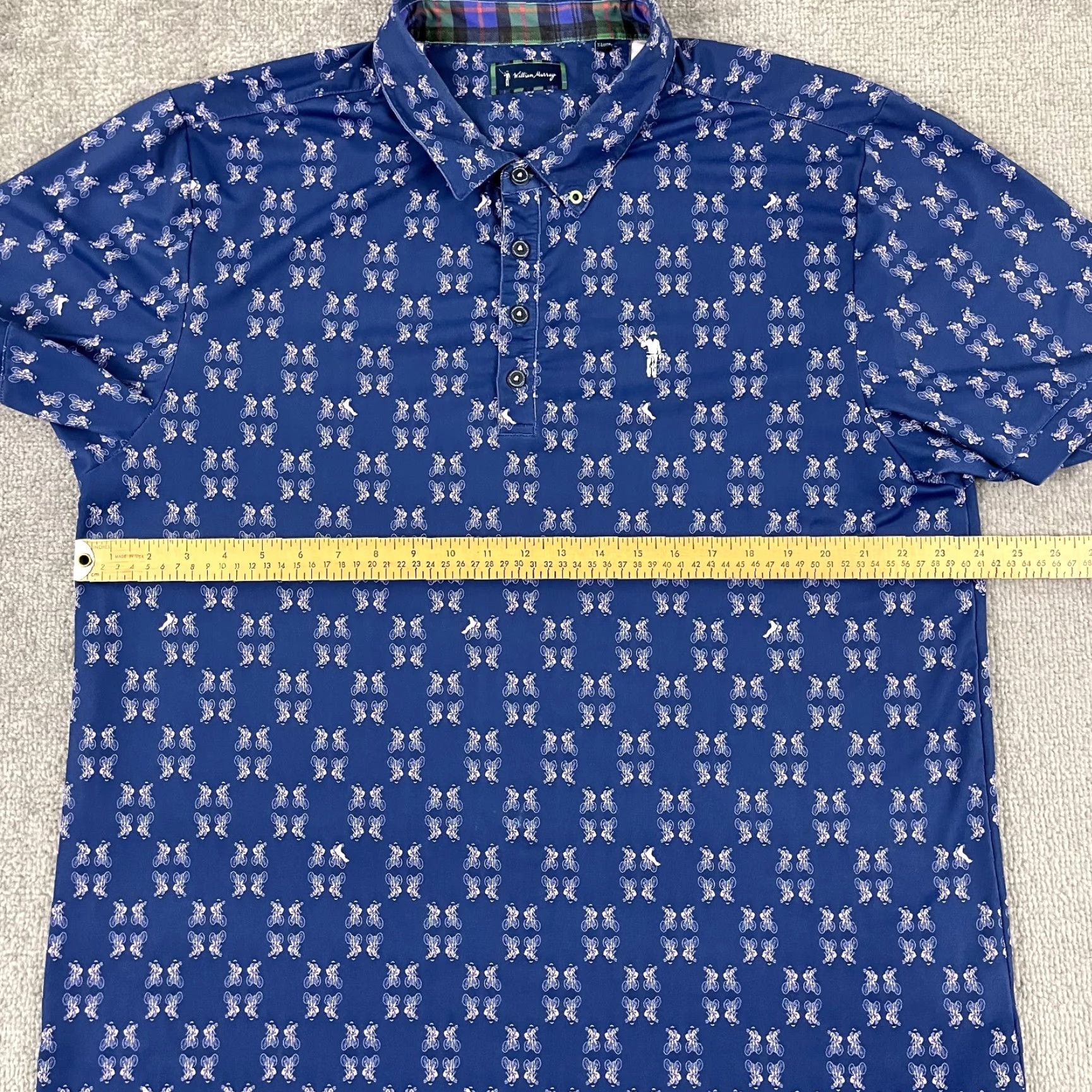 Vintage WILLIAM MURRAY Polo Shirt Mens XL Blue Bike Caddy Golf Performance Stretch Sport Shirt Size US XL / EU 56 / 4 - 6 Thumbnail