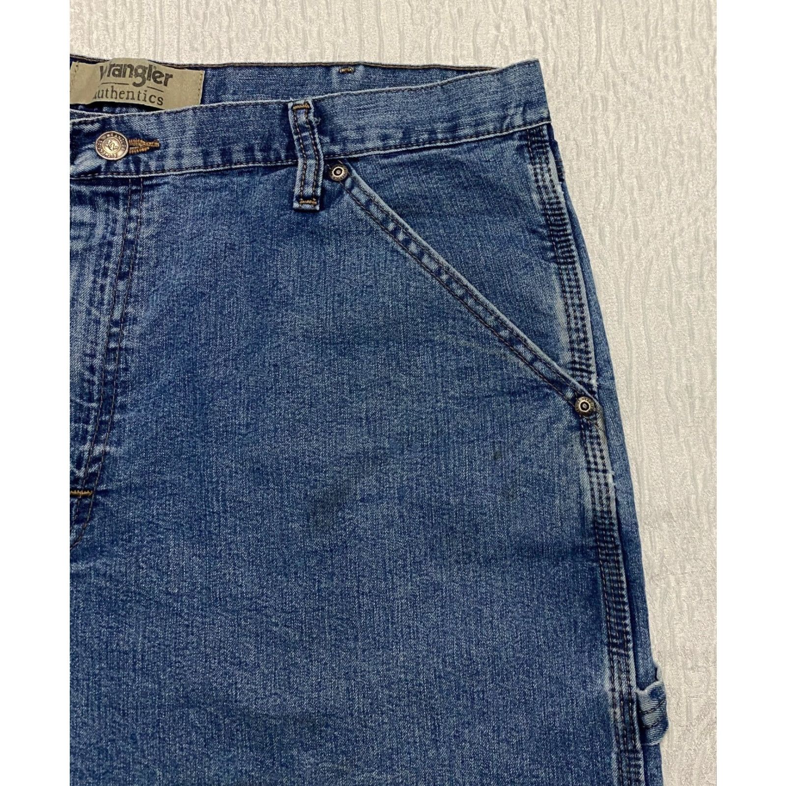 Wrangler Wrangler Jeans Carpenter Men's 36×29 Blue Denim Wide-Leg Regular Straight 29 Inseam 36 W Fabric Denim Blue Carpenter Style Jeans Mens Size US 36 / EU 52 - 6 Thumbnail